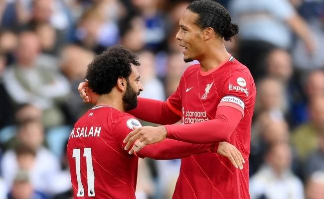 Mohamed Salah and Virgil van Dijk